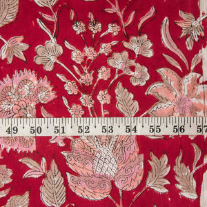 Precut 0.25 meters -Sanganeri Hand Block Printed Cotton Fabric