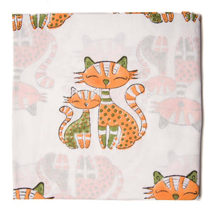 Yellow and white Sanganeri Hand Block Printed Cotton Fabric  with animal print
