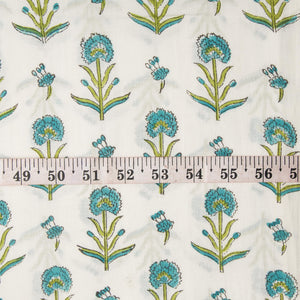 Precut 0.25 meters -Sanganeri Hand Block Printed Cotton Fabric