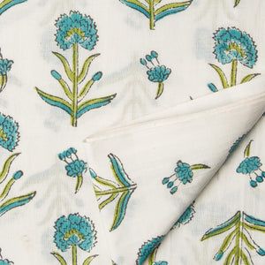 Precut 0.25 meters -Sanganeri Hand Block Printed Cotton Fabric