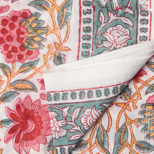 Precut 0.25 meters -Sanganeri Hand Block Printed Cotton Fabric