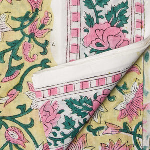 Precut 0.5 meters -Sanganeri Hand Block Printed Cotton Fabric
