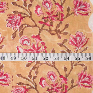 Precut 0.25 meters -Sanganeri Hand Block Printed Cotton Fabric