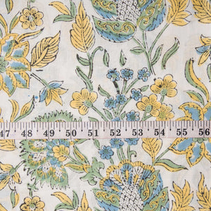 Precut 0.5 meters -Sanganeri Hand Block Printed Cotton Fabric