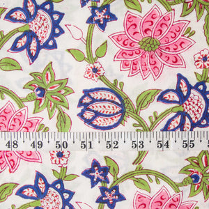 Sanganeri Hand Block Printed Cotton Fabric