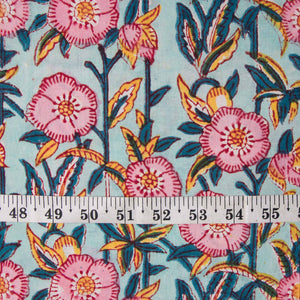 Precut 1meter - Sanganeri Hand Block Printed Cotton Fabric