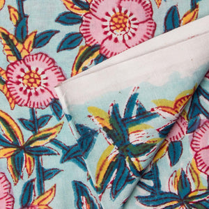 Precut 0.75meter - Sanganeri Hand Block Printed Cotton Fabric
