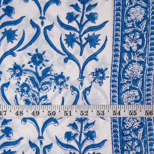Precut 0.75 meters -Sanganeri Hand Block Printed Cotton Fabric
