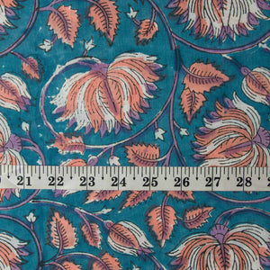 Precut 1meter - Sanganeri Hand Block Printed Cotton Fabric