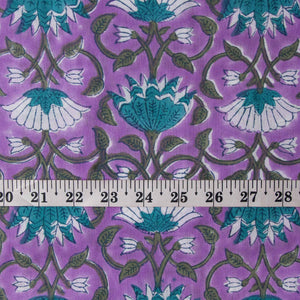Precut 0.25 meters -Sanganeri Hand Block Printed Cotton Fabric