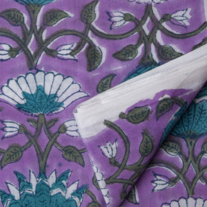 Precut 0.25 meters -Sanganeri Hand Block Printed Cotton Fabric