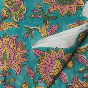 Precut 0.50 meters -Sanganeri Hand Block Printed Cotton Fabric