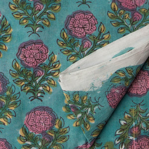 Precut 1meter - Sanganeri Hand Block Printed Cotton Fabric