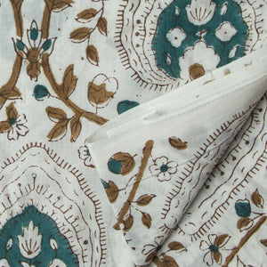 Precut 1meter - Sanganeri Hand Block Printed Cotton Fabric