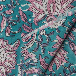 Precut 0.5meter - Sanganeri Hand Block Printed Cotton Fabric