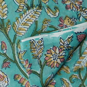 Precut 0.75meter - Sanganeri Hand Block Printed Cotton Fabric