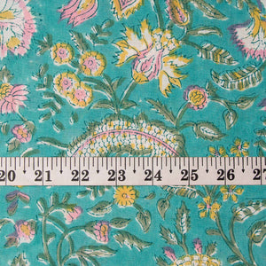 Precut 1meter - Sanganeri Hand Block Printed Cotton Fabric