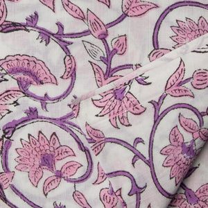 Precut 0.25 meter -Sanganeri Hand Block Printed Cotton Fabric
