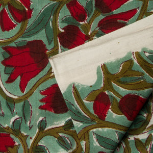 Precut 0.75meter - Sanganeri Hand Block Printed Cotton Fabric