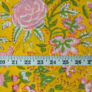 Precut 1meter - Sanganeri Hand Block Printed Cotton Fabric