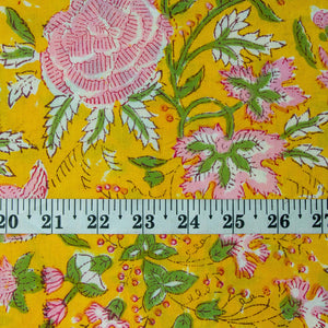 Precut 0.5meter - Sanganeri Hand Block Printed Cotton Fabric