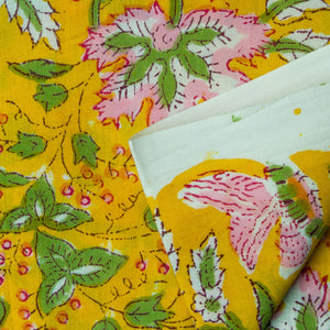 Precut 1meter - Sanganeri Hand Block Printed Cotton Fabric
