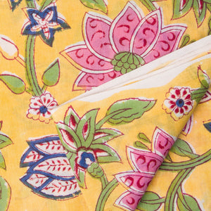 Precut 1meter - Sanganeri Hand Block Printed Cotton Fabric