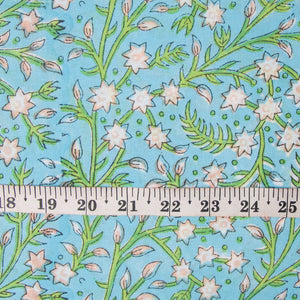 Precut 1 meter -Sanganeri Hand Block Printed Cotton Fabric