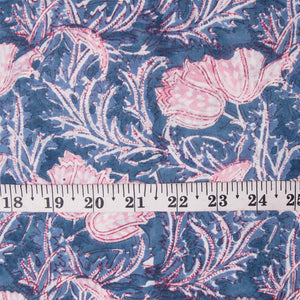 Precut 0.75meter - Sanganeri Hand Block Printed Cotton Fabric