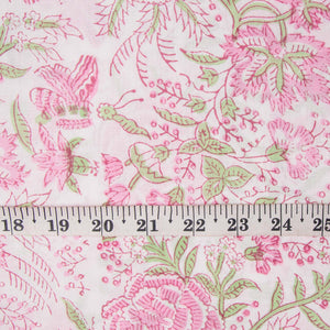Precut 0.25 meters -Sanganeri Hand Block Printed Cotton Fabric