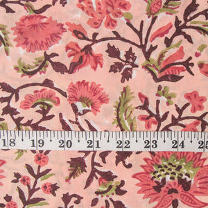 Precut 1meter - Sanganeri Hand Block Printed Cotton Fabric