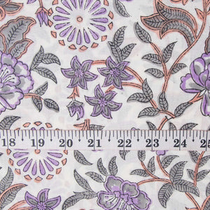 Precut 0.25 meters -Sanganeri Hand Block Printed Cotton Fabric