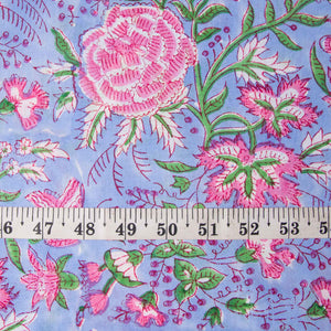 Precut 1meter - Sanganeri Hand Block Printed Cotton Fabric