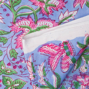 Precut 1meter - Sanganeri Hand Block Printed Cotton Fabric
