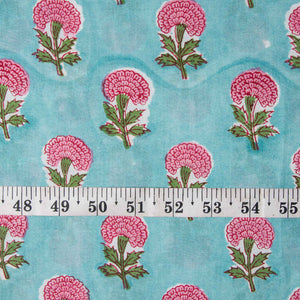 Precut 0.75meter - Sanganeri Hand Block Printed Cotton Fabric