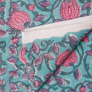 Precut 0.25 meter - Sanganeri Hand Block Printed Cotton Fabric
