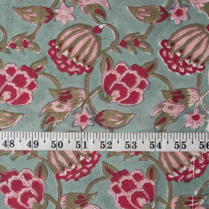 Precut 0.75meter - Sanganeri Hand Block Printed Cotton Fabric