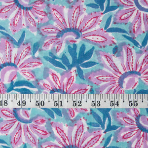Precut 1meter - Sanganeri Hand Block Printed Cotton Fabric