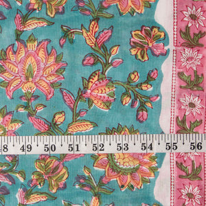 Precut 0.25 meters -Sanganeri Hand Block Printed Cotton Fabric