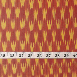 Precut 1meter - Orange Ikat Pochampally Woven Cotton Fabric
