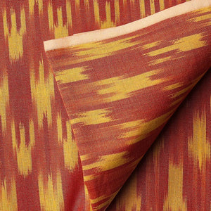 Precut 1meter - Orange Ikat Pochampally Woven Cotton Fabric