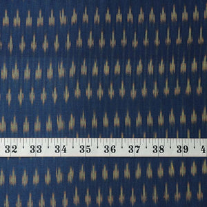 Precut 1meter - Blue Ikat Pochampally Woven Cotton Fabric