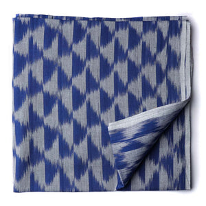 Blue Ikat Pochampally Woven Cotton Fabric
