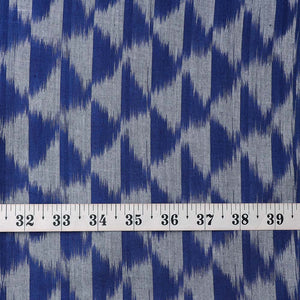 Blue Ikat Pochampally Woven Cotton Fabric