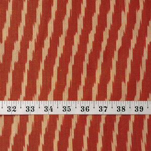 Precut 1 meter -Orange Ikat Pochampally Woven Cotton Fabric