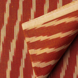 Precut 1 meter -Orange Ikat Pochampally Woven Cotton Fabric