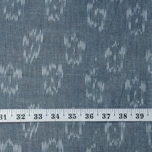 Precut 0.75 meters -Blue Ikat Pochampally Woven Cotton Fabric