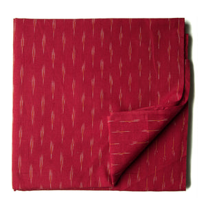 Red Ikat Pochampally Woven Cotton Fabric