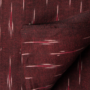 Precut 1 meter -Maroon Ikat Pochampally Woven Cotton Fabric