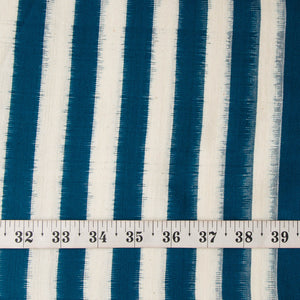 Precut 0.75 meters -Blue Double Ikat Pochampally Woven Cotton Fabric
